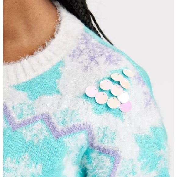 33 Degrees Women's Reindeer Graphic Sweater Blue Size XXL - Picture 4 of 9